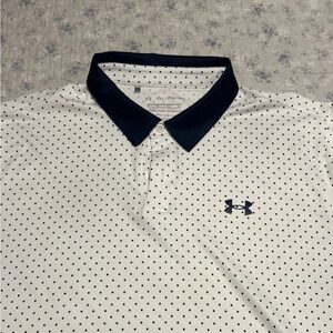 Under Armour Golf Polo Navy/White Polka Dot XXL